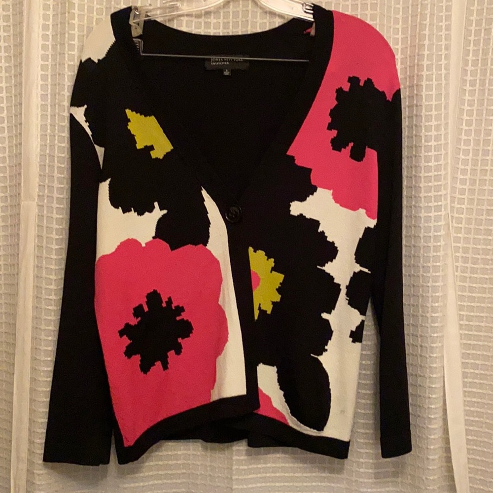 Jones New York Petite Collection Single Button Cardigan Womens Sz Small